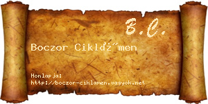 Boczor Ciklámen névjegykártya